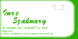 imre szakmary business card